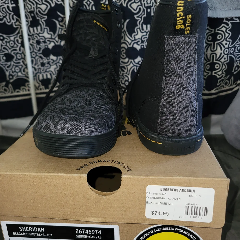 Dr. Martens Black Combat Boots - Picture 2 of 3